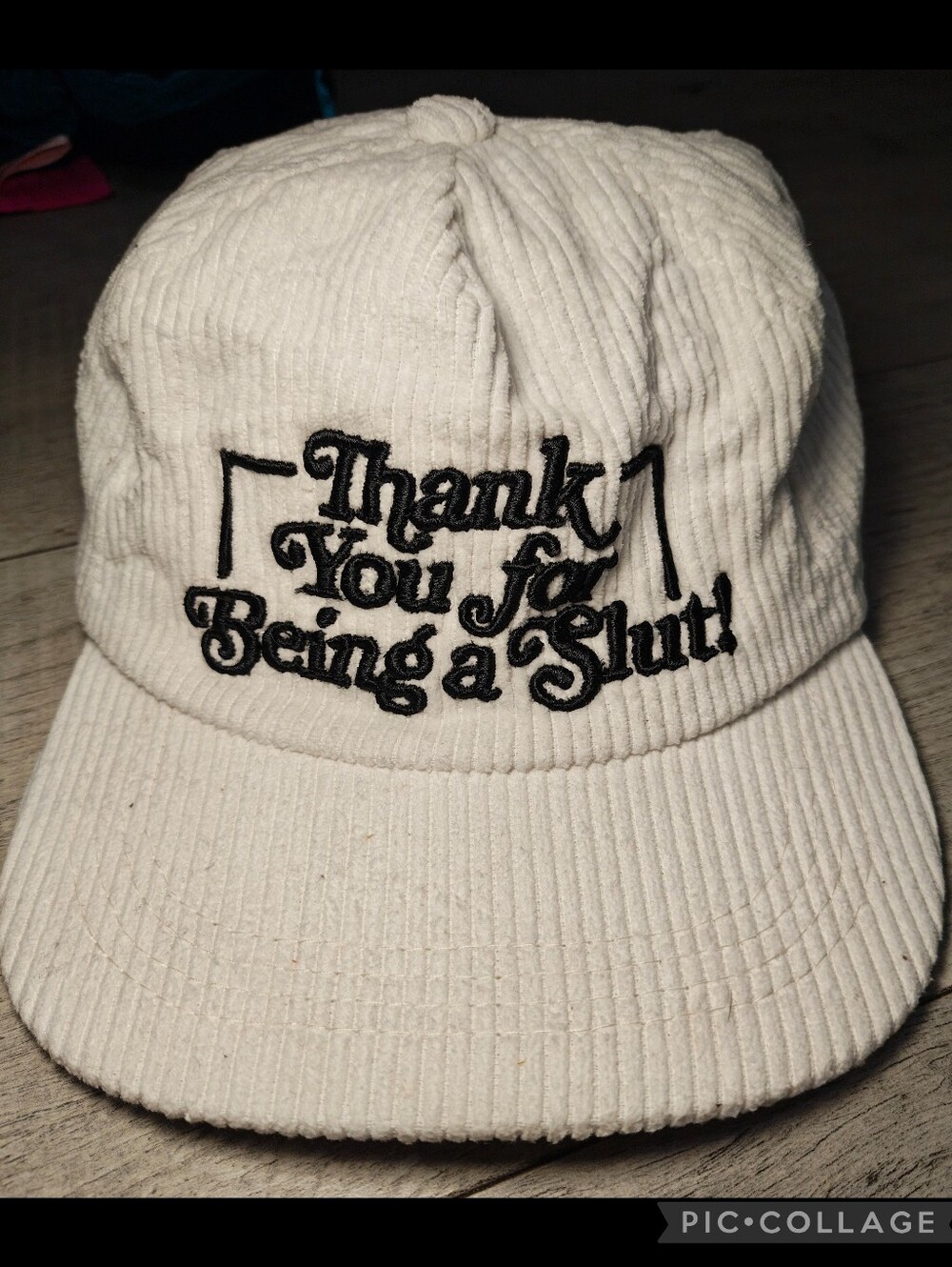 A**holes Live Forever Y2K Corduroy "Thank You For Being A Sl*t!" Snapback Cap
